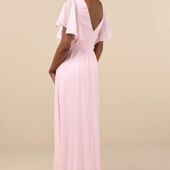 Lulu's Blush Pink Flutter Sleeve Maxi Dress
(X2) - Picture 2 of 3